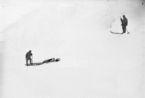 H173: Snow ramp below the wall of the Shackleton Ice Sh...