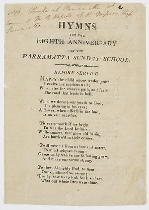 Hymns for the eighth anniversary of the Parramatta Sund...