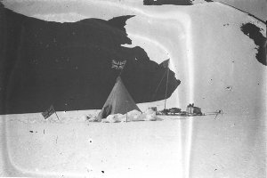 H219: The tent pitched at the foot of Gauss Berg / C. A...