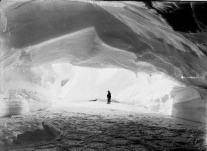 W153: The interior of an ice cavern. Whetter standing n...