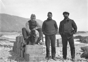 C086: The relieving meteorological party, Macquarie Island. Henderson, Power and the cook / Charles A. Sandell