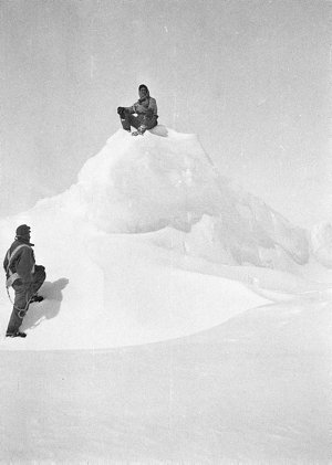 Q699: McLean on top of iceberg frozen in the floe off K...