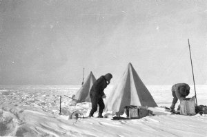 Q645: Camp after blizzard. Madigan's and Stillwell's pa...