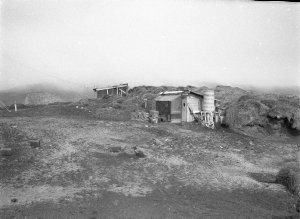 C279: View of operating and engine huts, Macquarie Isla...