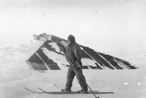 H072: Hoadley on ski at 'The Grottoes' / C. Archibald H...