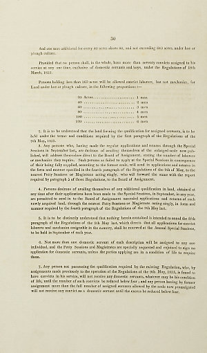 Regulations for the assignment of male convict servants...