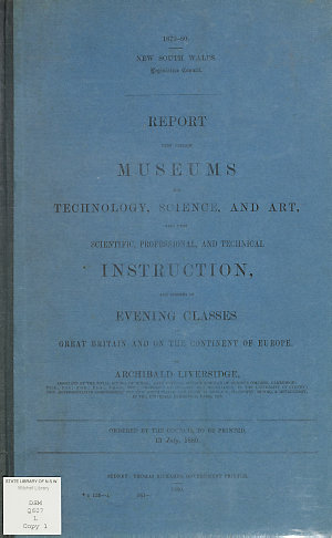 Report upon certain museums for technology, science, an...
