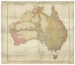 First sketch of a geological map of Australia including...