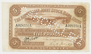 Item 023: Australian Joint Stock Bank Limited, banknote...