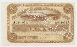 Item 032: Australian Joint Stock Bank Limited, banknote...