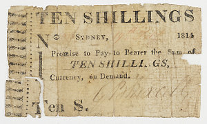 Item 256: Currency note, ten shillings, issued by G. Bl...