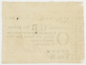 Item 257: Currency note, ten shillings, issued by G. Bl...