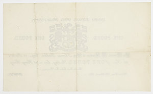Item 306: Currency note, one pound, unissued, East Indi...
