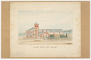 Railway station, Port Adelaide, ca. 1860? / J. Morgan