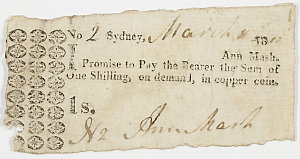 Item 507a: Currency note, one shilling, issued by Ann M...