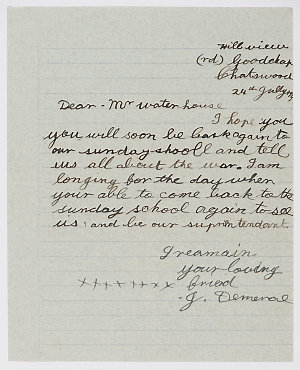 Item 04: Letters to Walter Lawry Waterhouse, 17 August ...