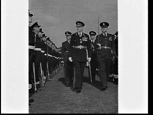 Lieutenant-General E.W. Woodward arriving at Government...