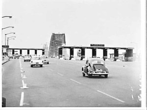 Traffic on the Sydney Harbour Bridge taken from St. Phi...