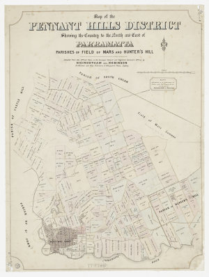 Map of the Pennant Hills District shewing the country t...