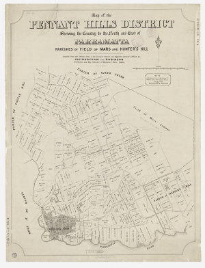 Map of the Pennant Hills District shewing the country t...