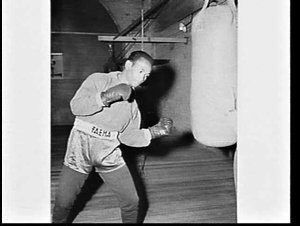 French boxer Nollett (i.e. Nolette?) at Tommy Burns' Gy...
