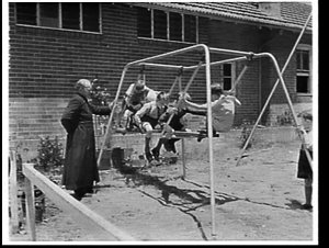 Blind boys on a swing at St. Edmund's School for Blind ...