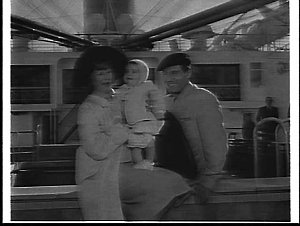 Kitty Bluett, her husband and baby arrive on the Domini...