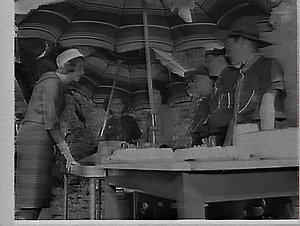 HRH Princess Alexandra of Kent talks with boy scouts, S...