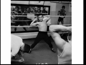 Japanese boxer Fighting Harada trains in a Newtown gym ...