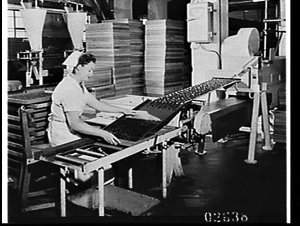 Metal detector on a Nestle's chocolate production line