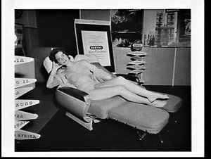 Qantas Super Constellation sleeper chair at the Holiday...