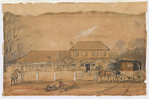 The Black Horse Inn, 1845 / watercolour by John Rae