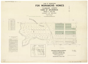 Plan of subdivision of area for workmen's homes (Cadman...