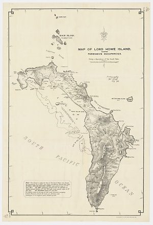 Map of Lord Howe Island showing permissive occupancies ...
