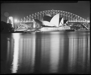 File 117: Sydney Opera House by night from Mrs Macquari...