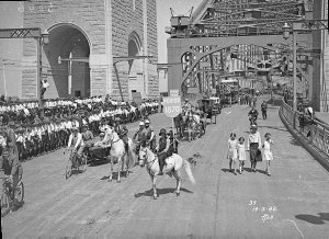 Coaches and cowboys in the procession, Sydney Harbour B...