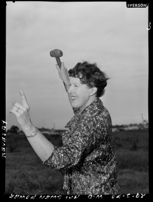 Woman auctioneer, Mrs Gwen Power. Revesby, 29 March 196...