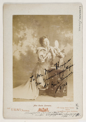 Cecile Lorraine [as Marguerite in the Gounod opera "Fau...