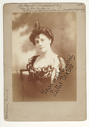 Billie Barlow, as herself, 1901 / Falk, 496 George Stre...