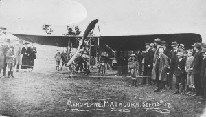 Aeroplane [possibly Bleriot] belonging to the Carey Mot...