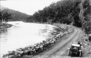Prosser's River, east coast Tasmania. Road leading to O...