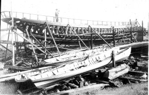Boat construction on slipway - Stockton, NSW
