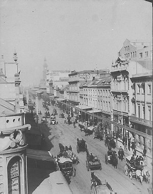 General view of George Street, Sydney from corner of Ge...