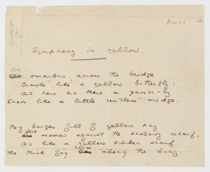 Symphony in Yellow, being a manuscript poem by Oscar Wi...