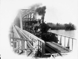 First passenger train leaving Kempsey after the officia...