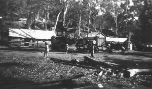 Campsite at the Sandy Hollow to Maryvale railway line c...