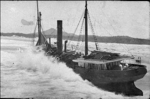 SS "Rosedale" aground at Bellinger Heads - Urunga, NSW