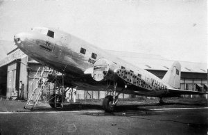 DC 2 aeroplane, "Pengana", which had ditched in Cooks R...