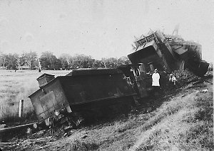 Coal train smash - St Heliers, NSW