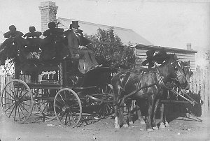 Horsedrawn hearse and undertaker - Cobar, NSW